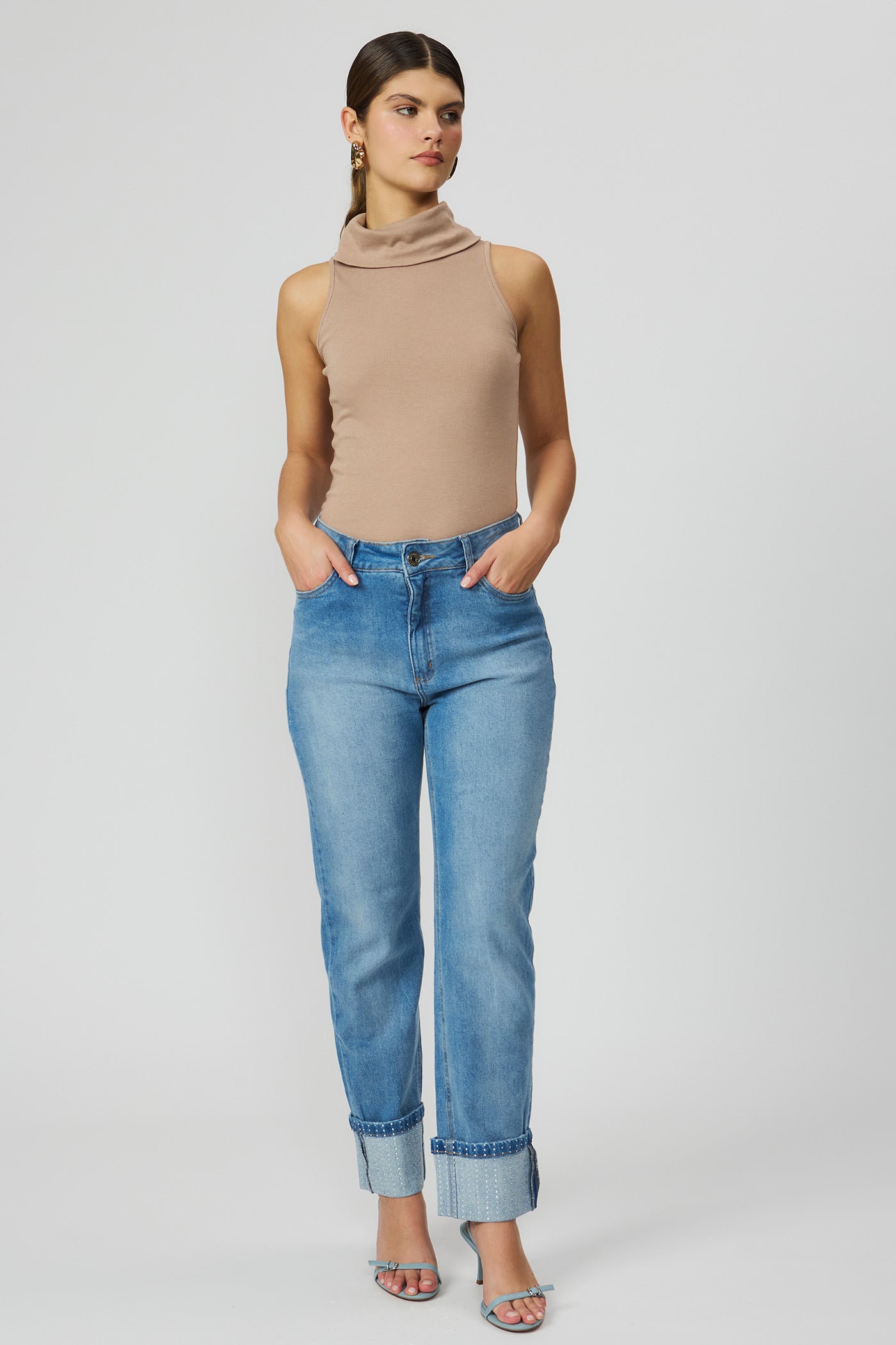 Blusa gola alta nadador Fato Básico