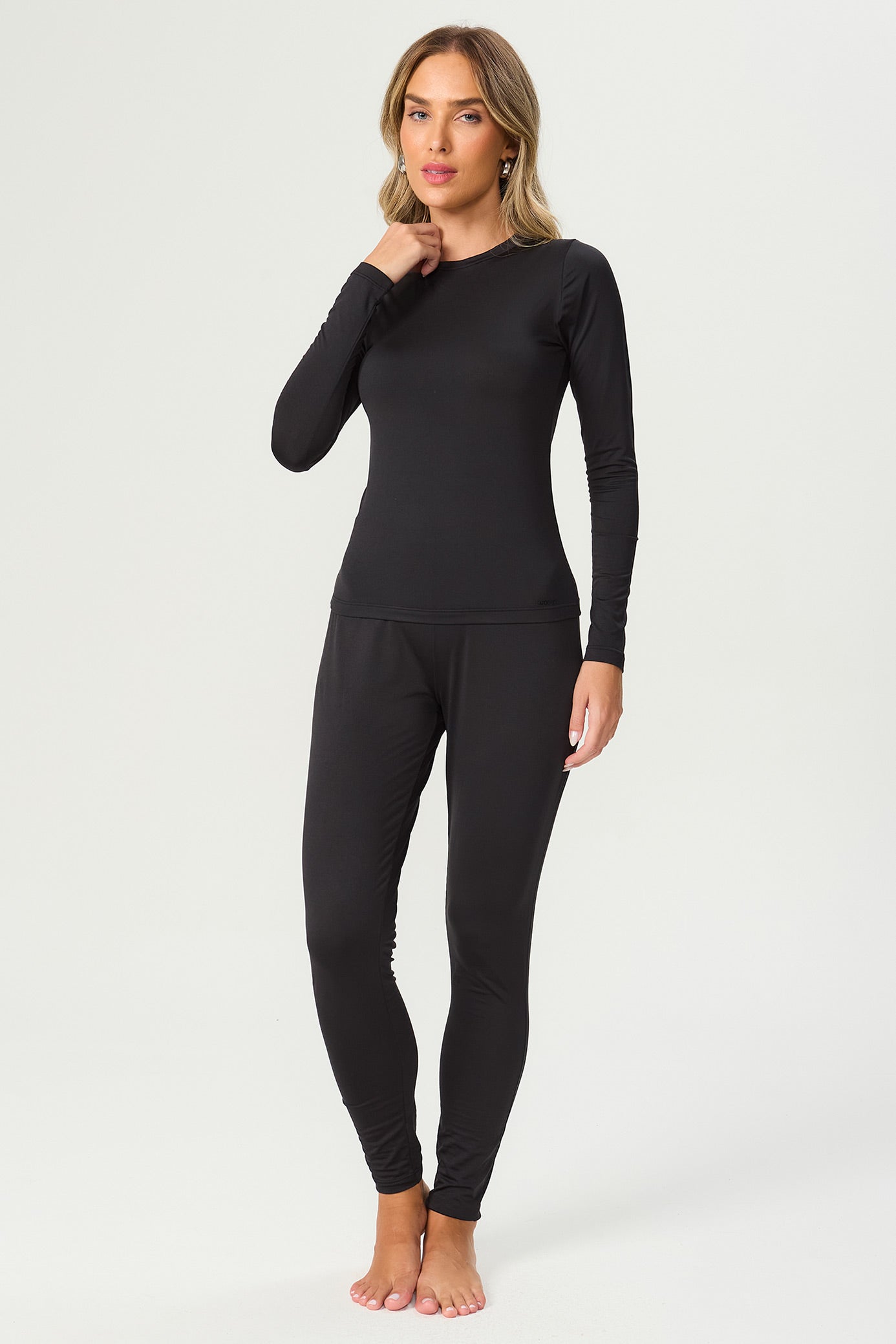 Blusa térmica manga longa preta Fato Básico