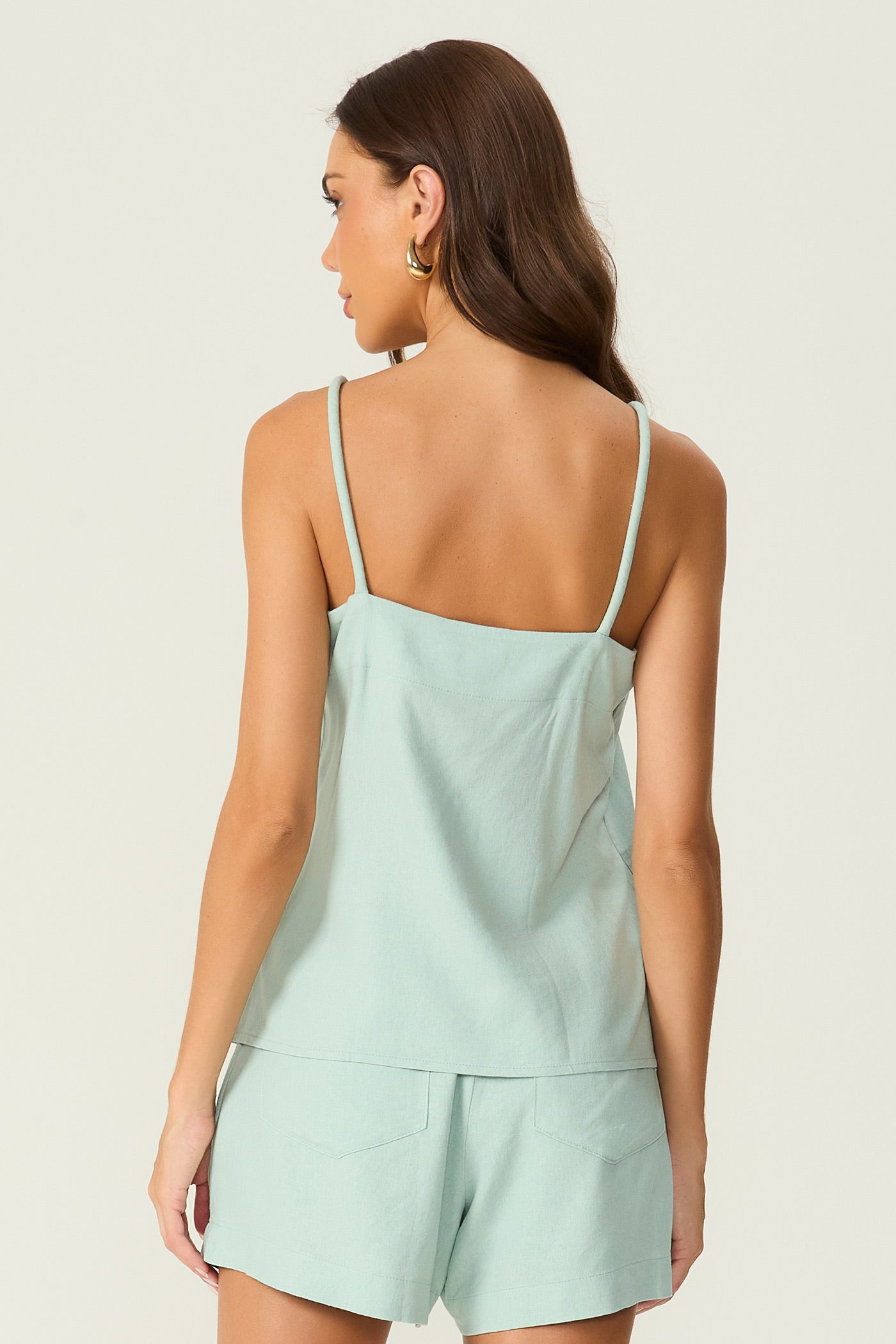 Blusa alcinha passante verde Fato Básico