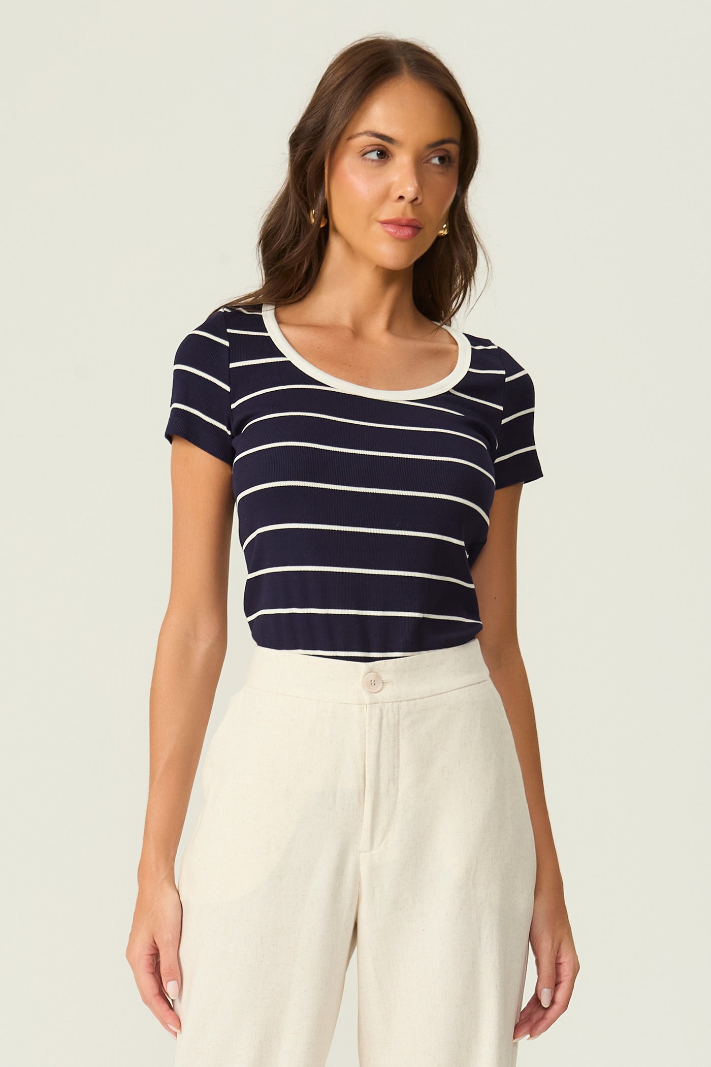 Blusa listrada marinho Fato Básico