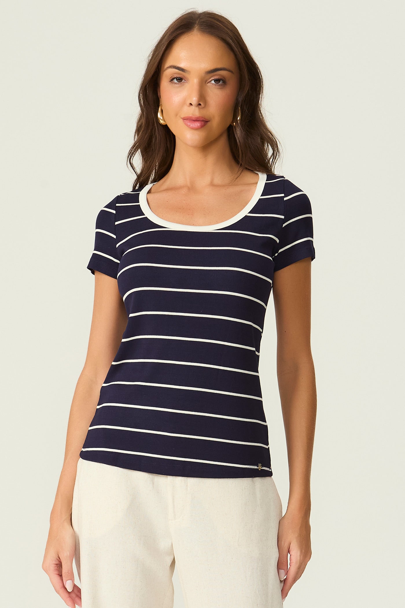 Blusa listrada marinho Fato Básico