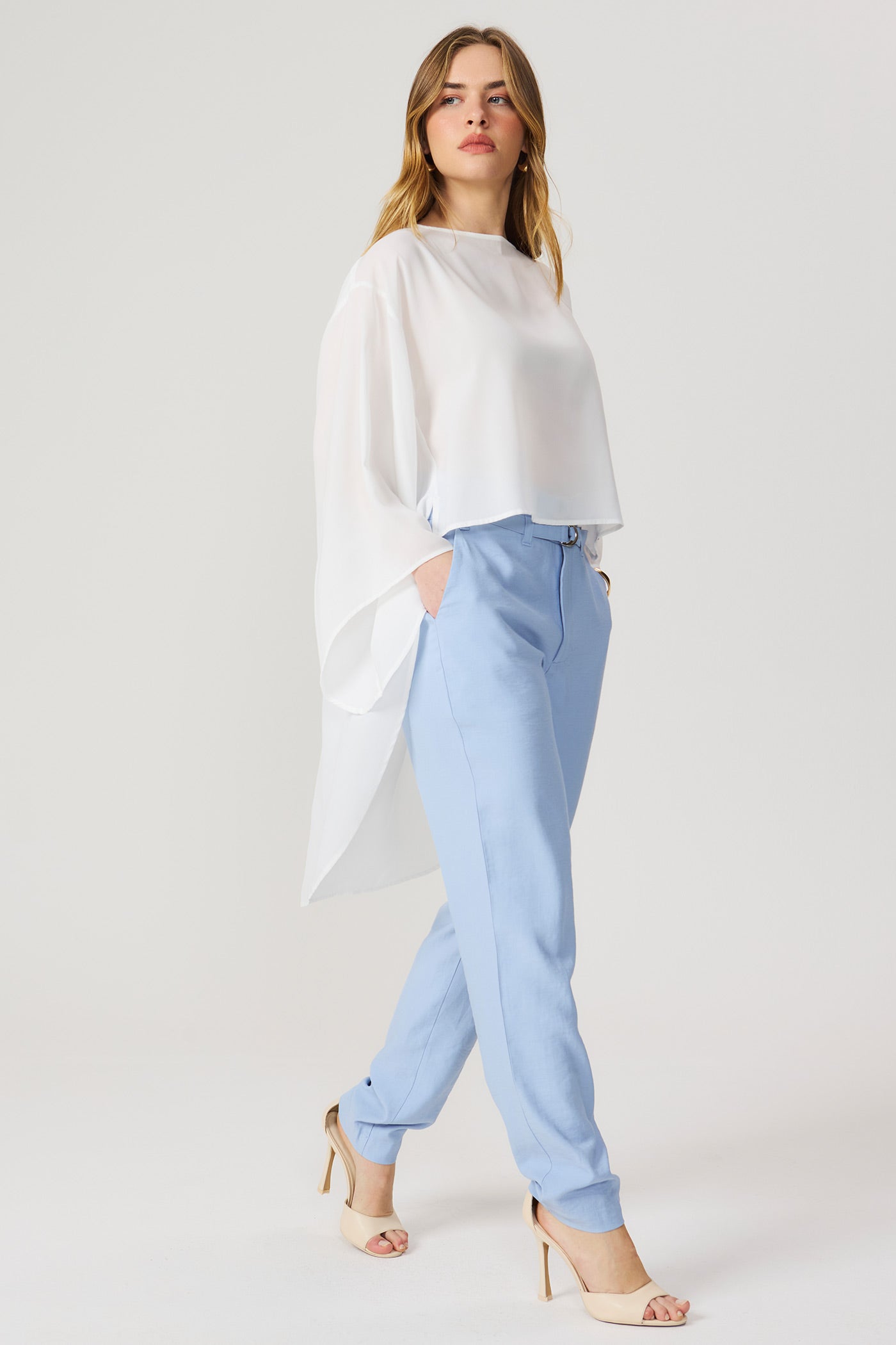 Blusa ampla alongada off white Fato Básico