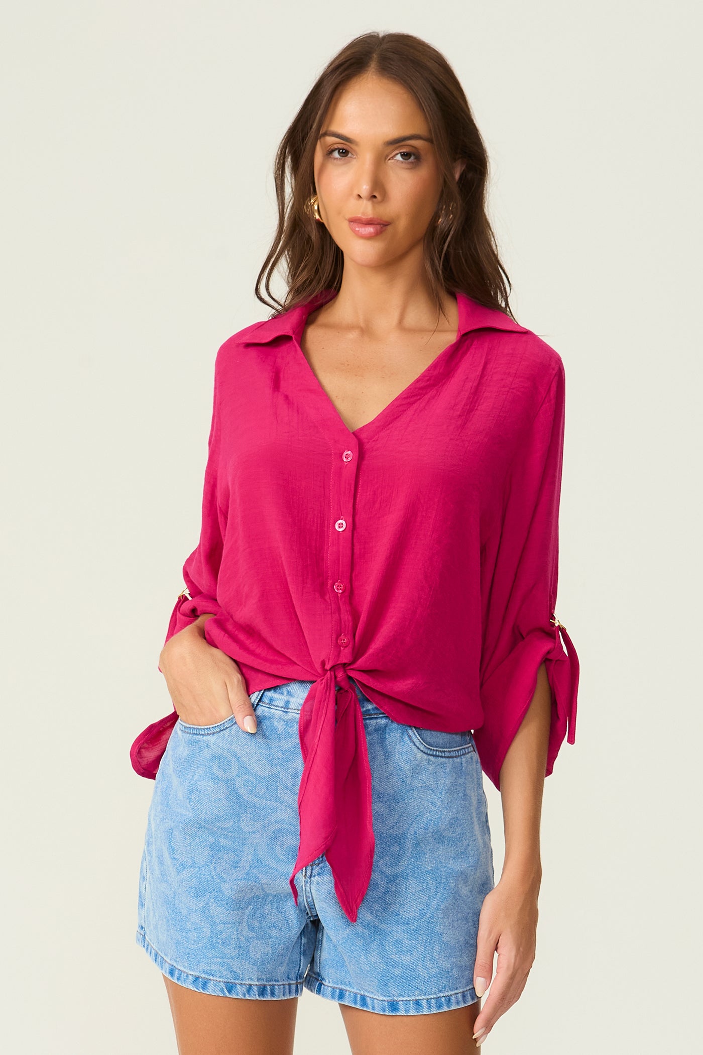 Camisa amarração rosa Fato Básico