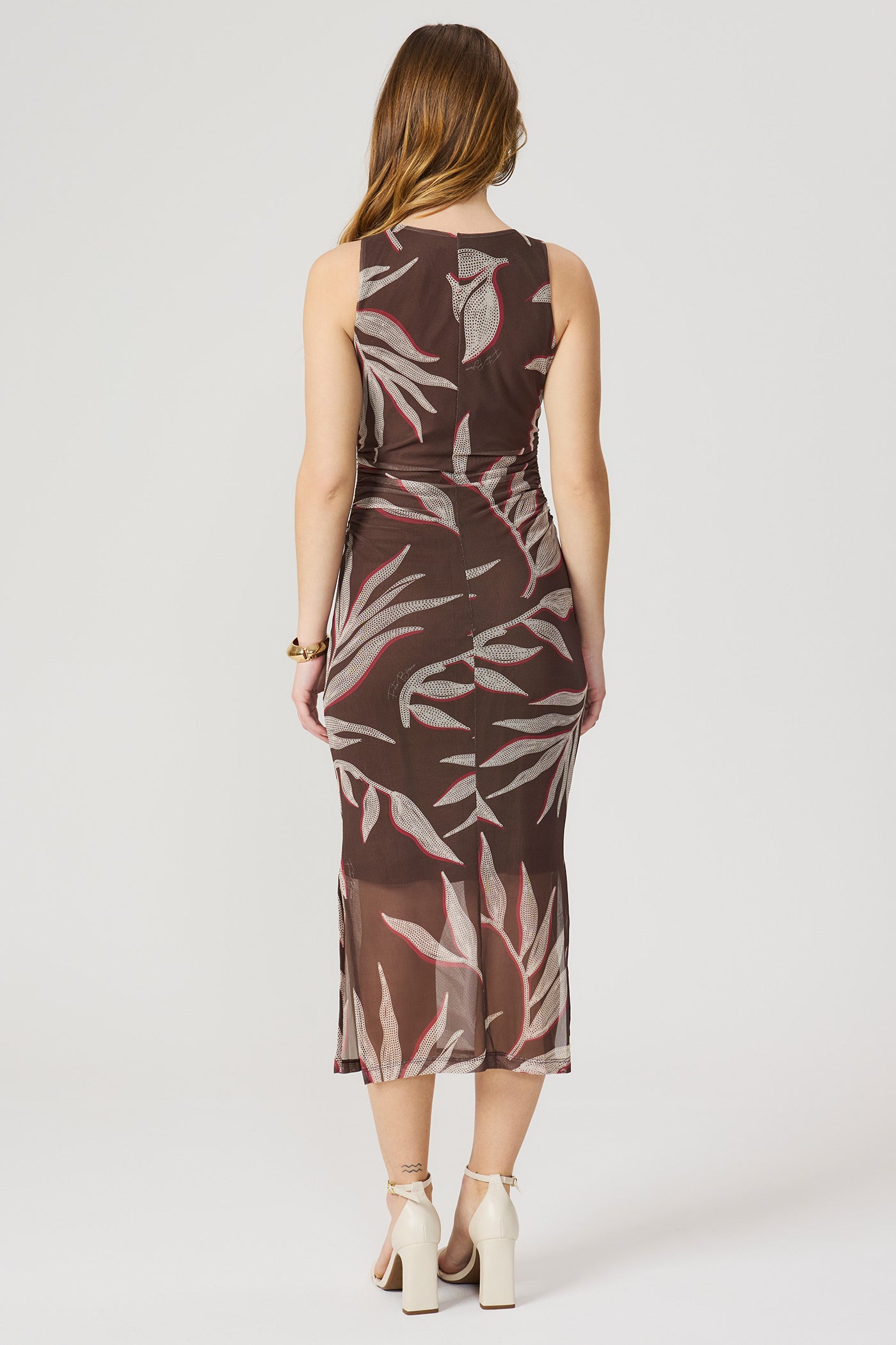 Vestido midi tule estampado Fato Básico