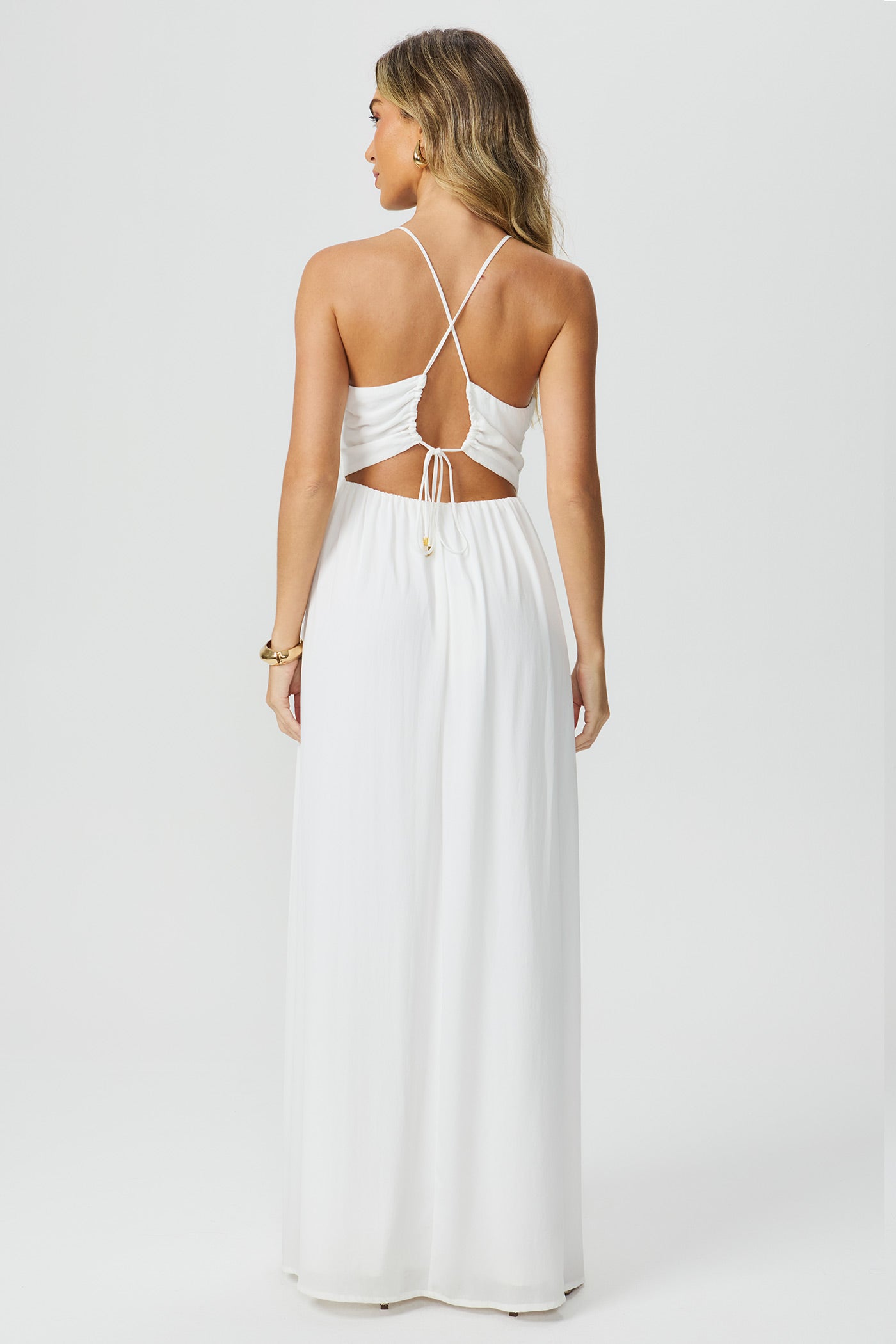 Vestido longo off white Fato Básico