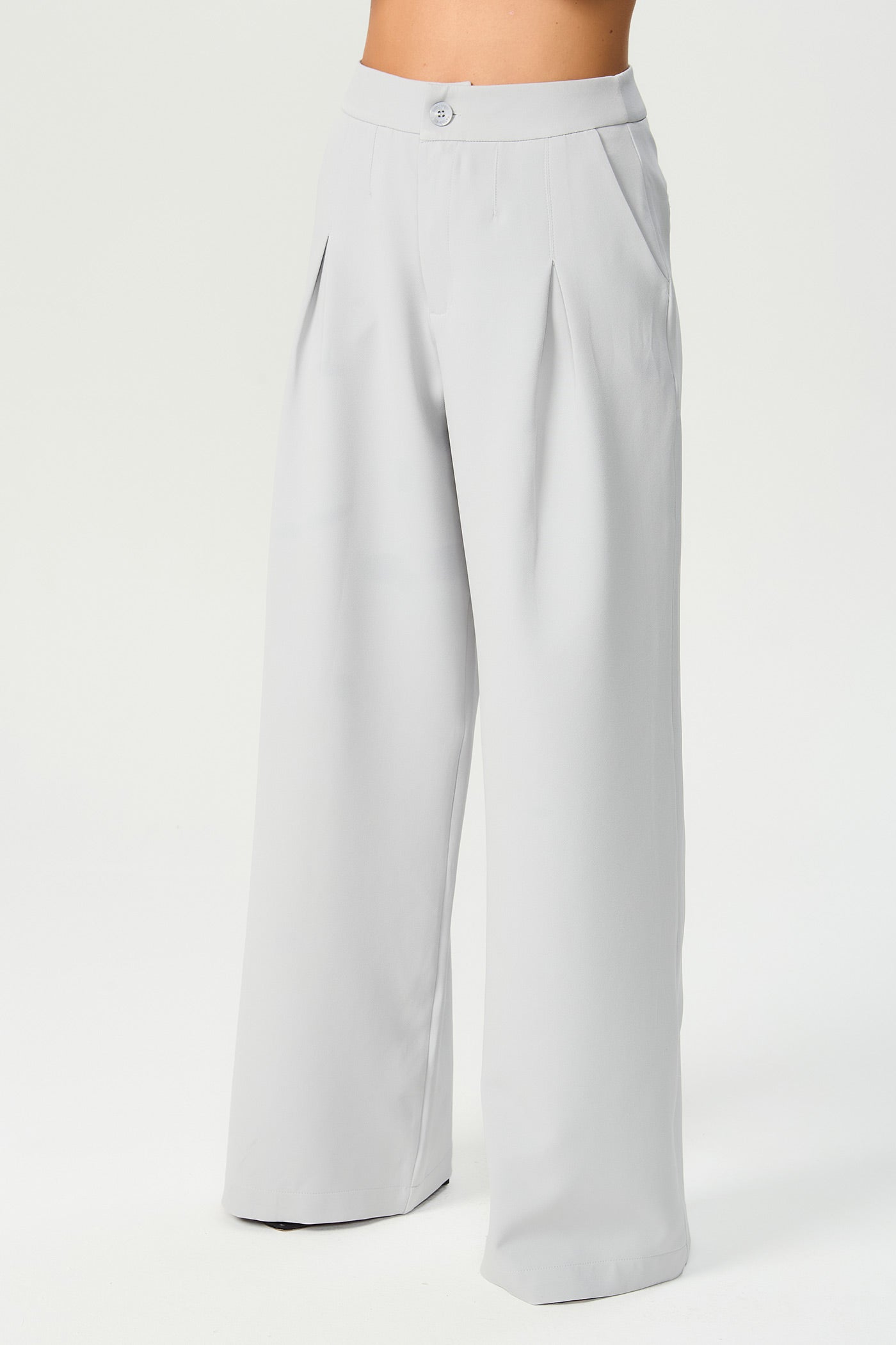 Calça wide leg alfaiataria gelo Fato Básico