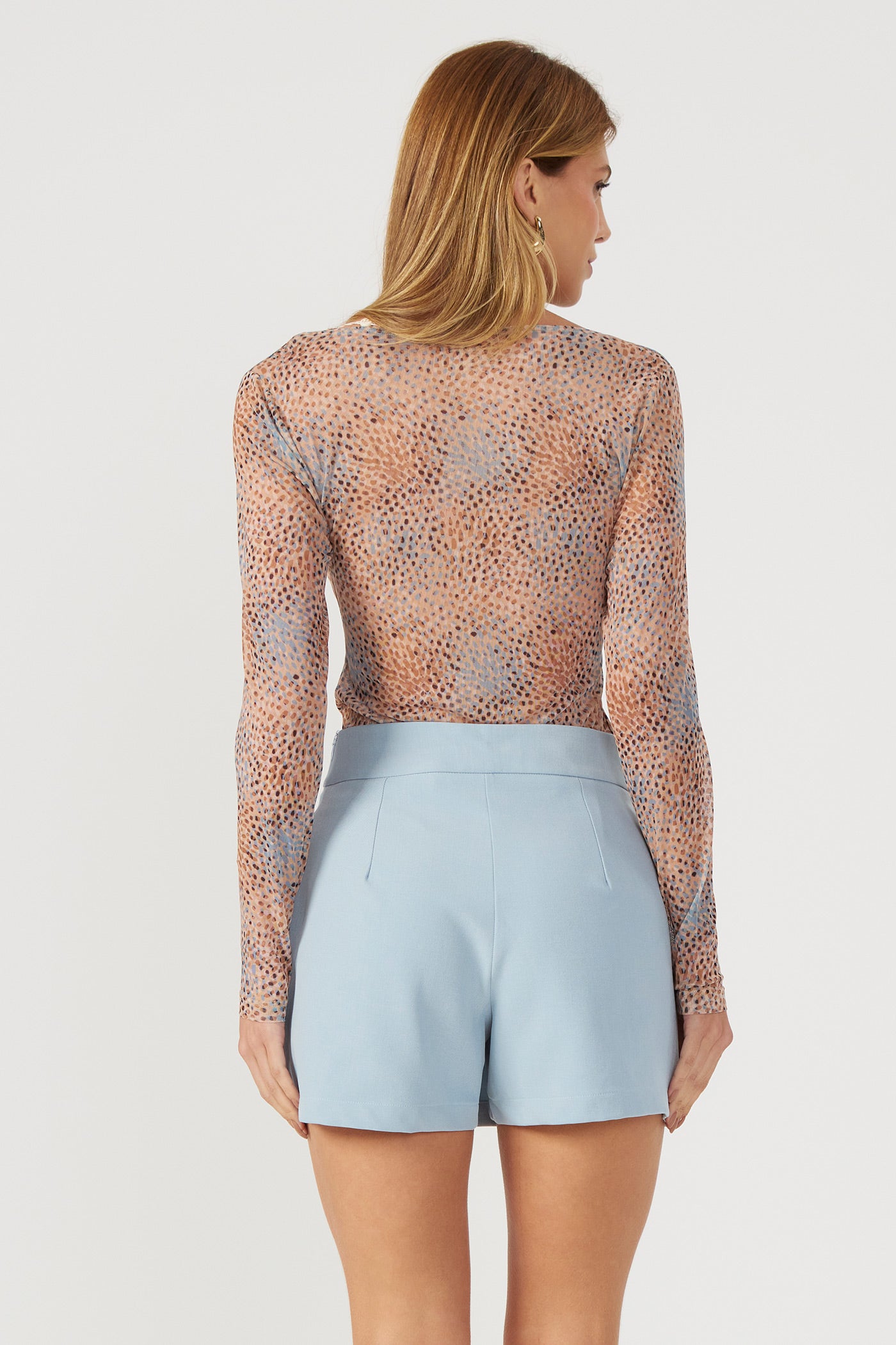 Shorts-saia alfaiataria azul Fato Básico