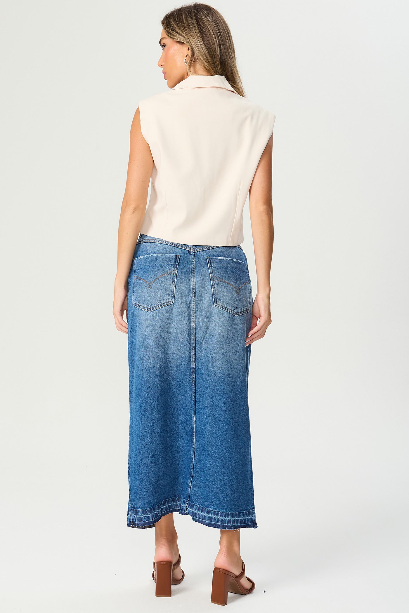 Saia jeans coluna Fato Básico