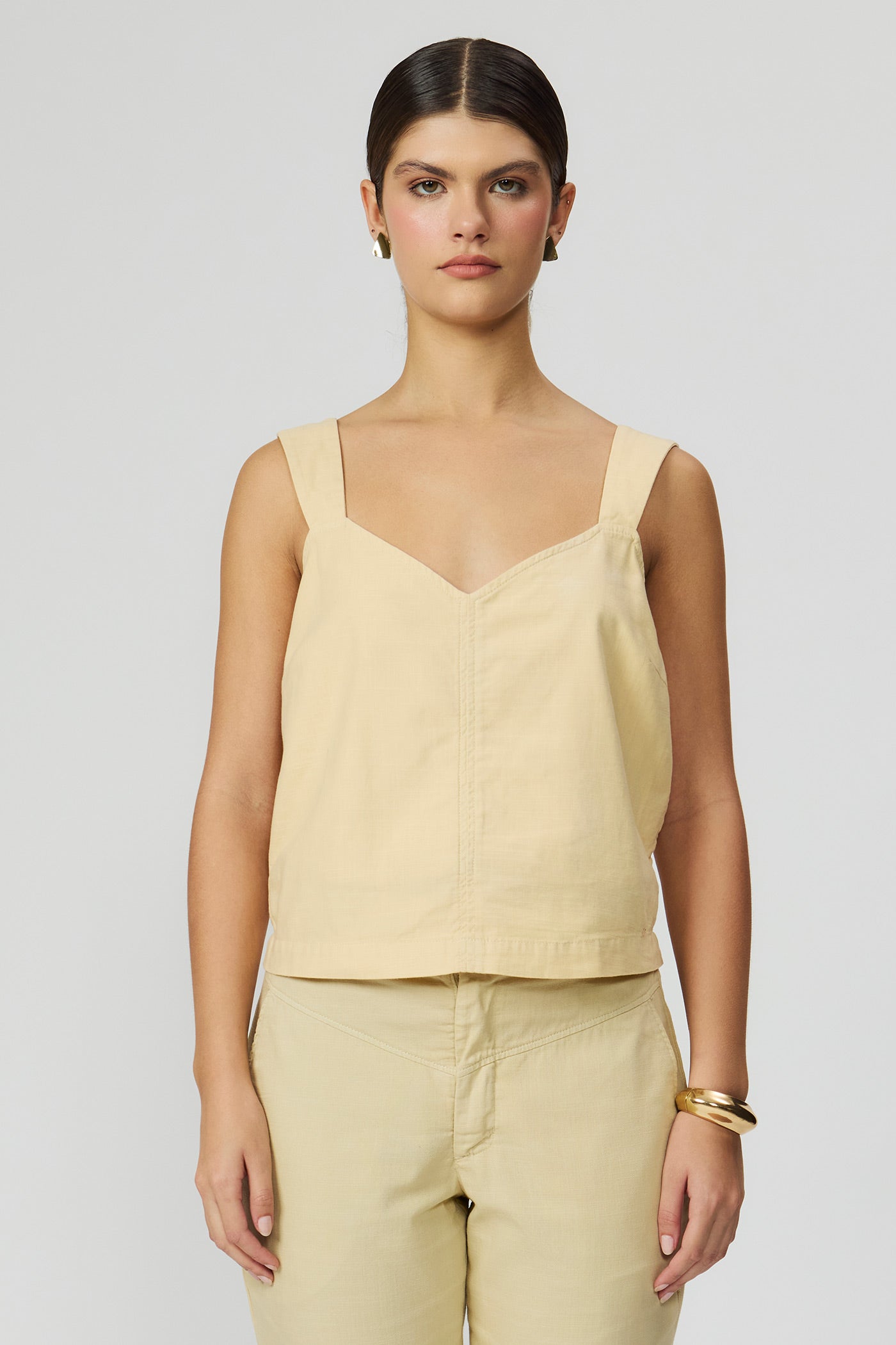 Blusa alças amarelo manteiga Fato Básico