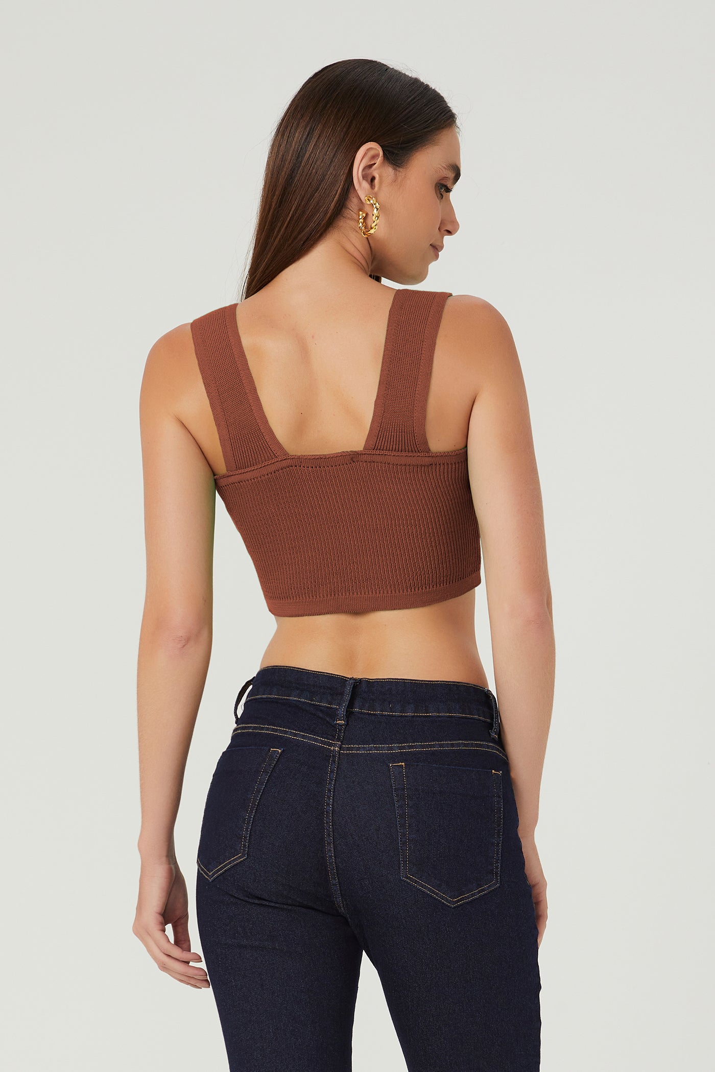 Top cropped marrom Fato Básico - FATO BÁSICO