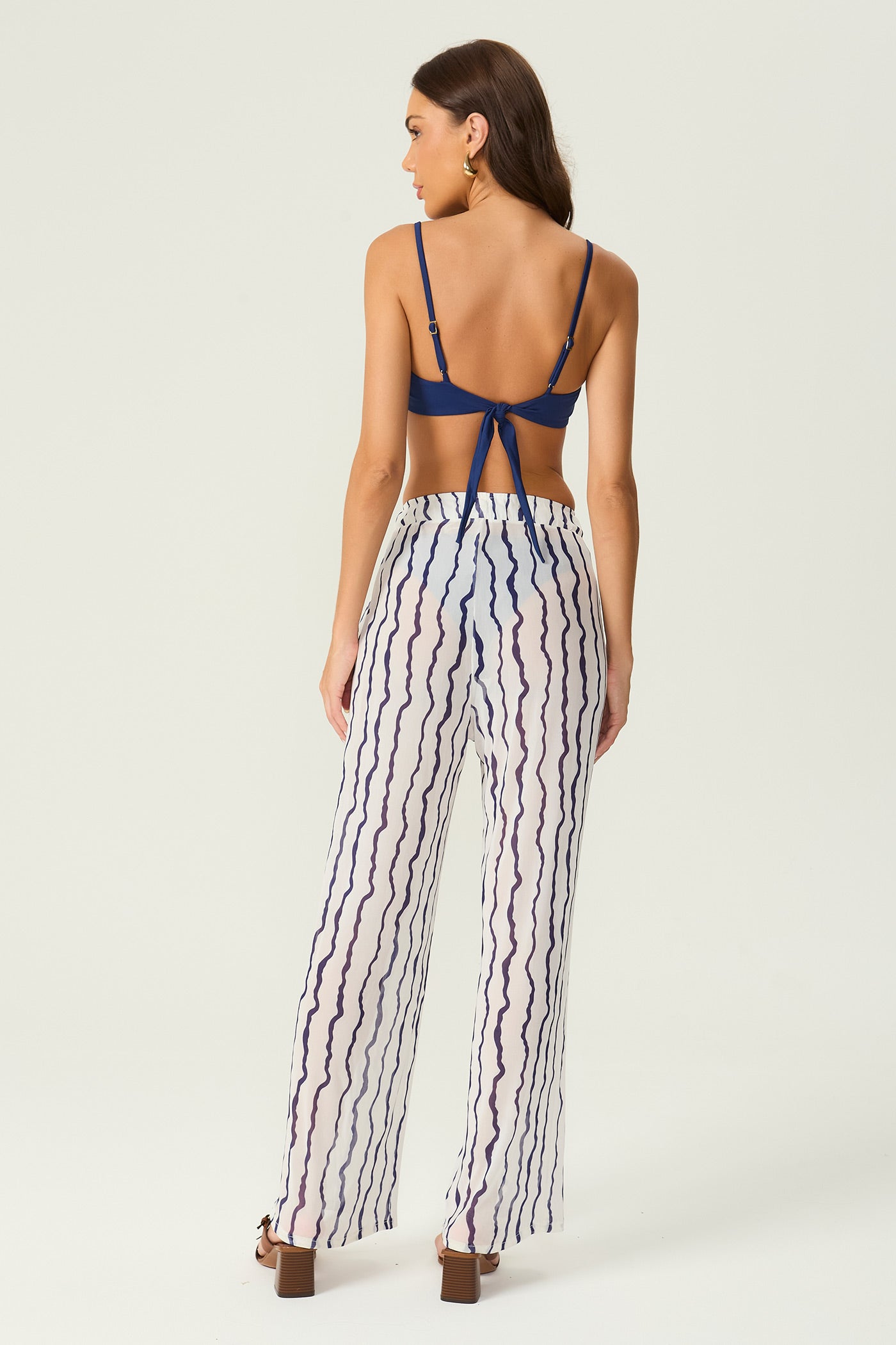 Calça estampada tule branca Fato Básico