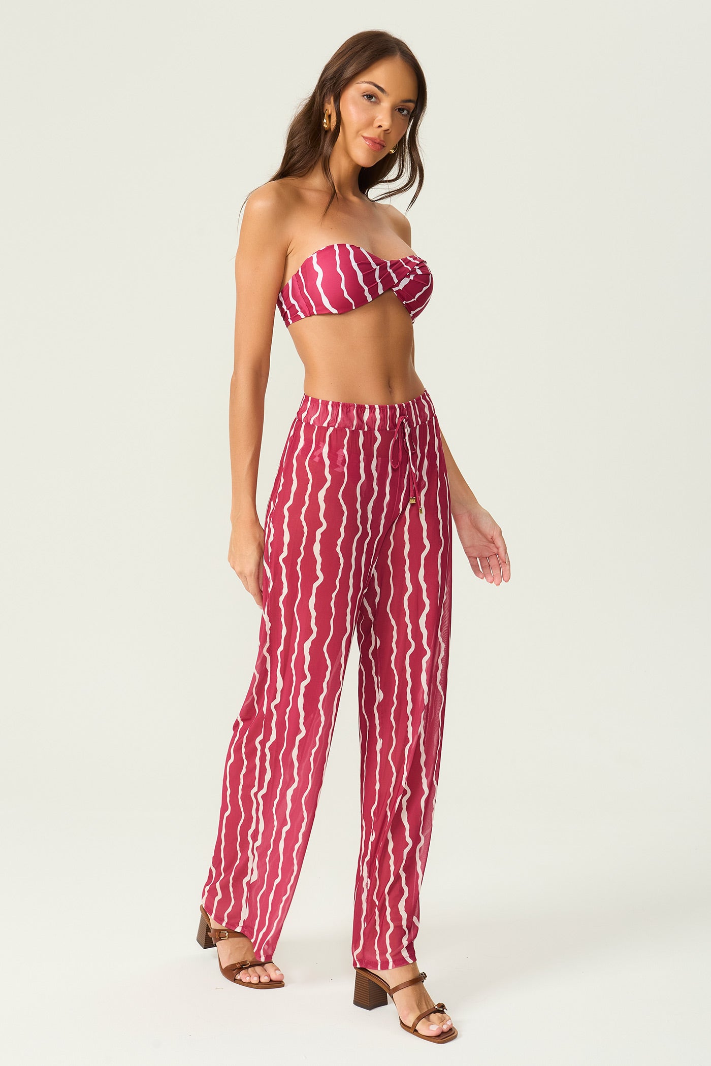 Calça de tule estampada rosa Fato Básico