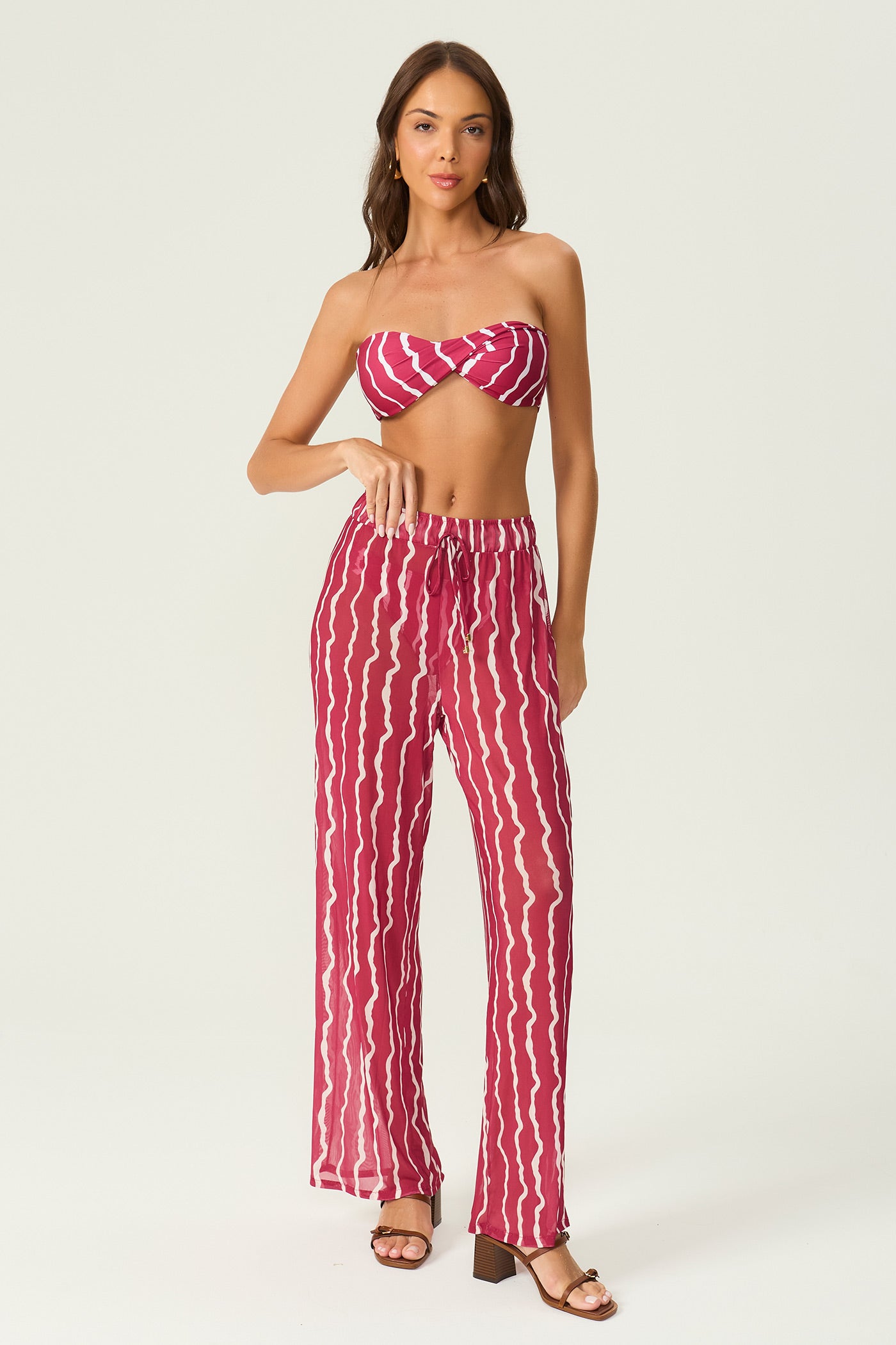 Calça de tule estampada rosa Fato Básico