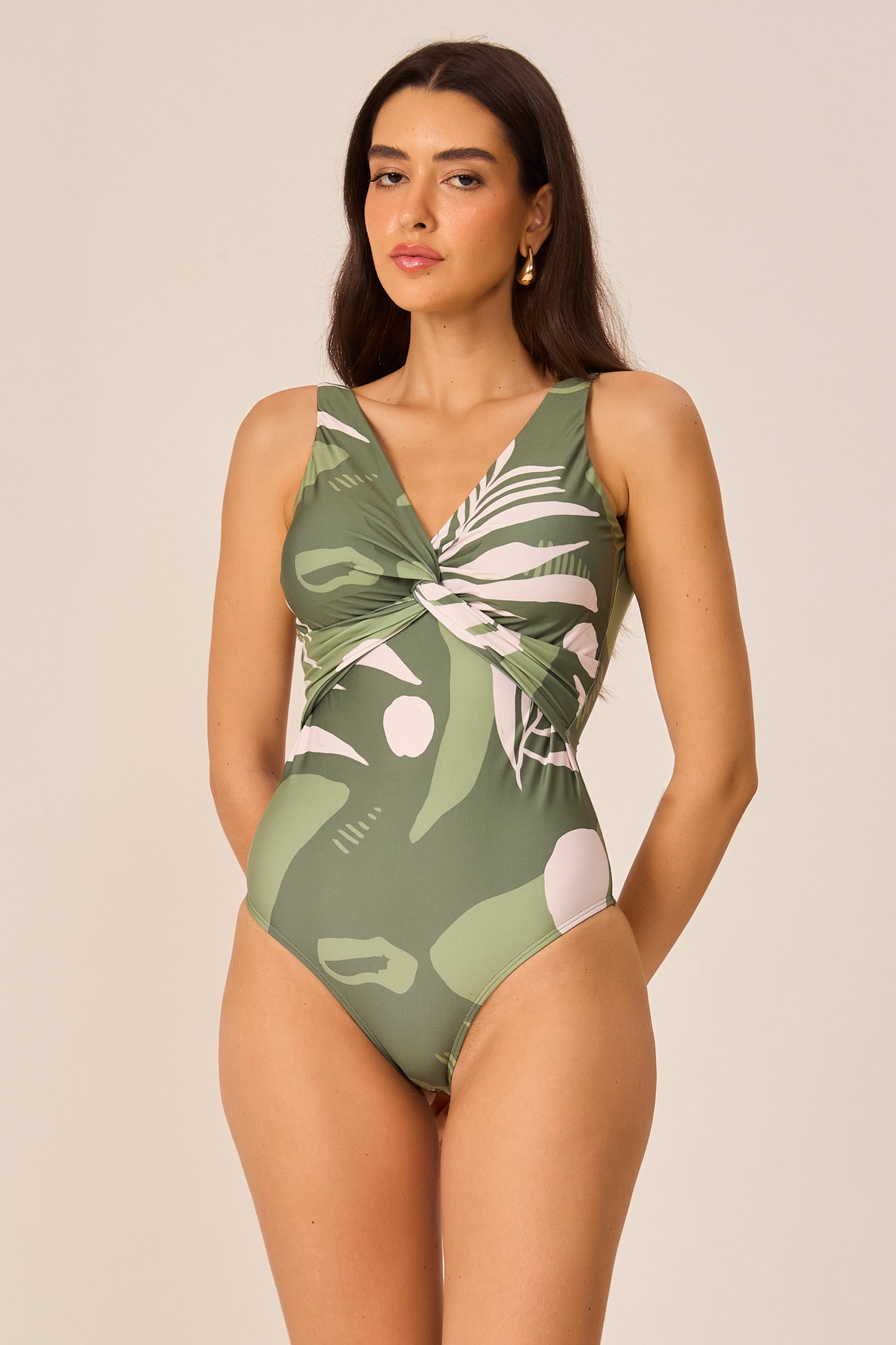 Maio estampado entrelaçado verde Fato Básico