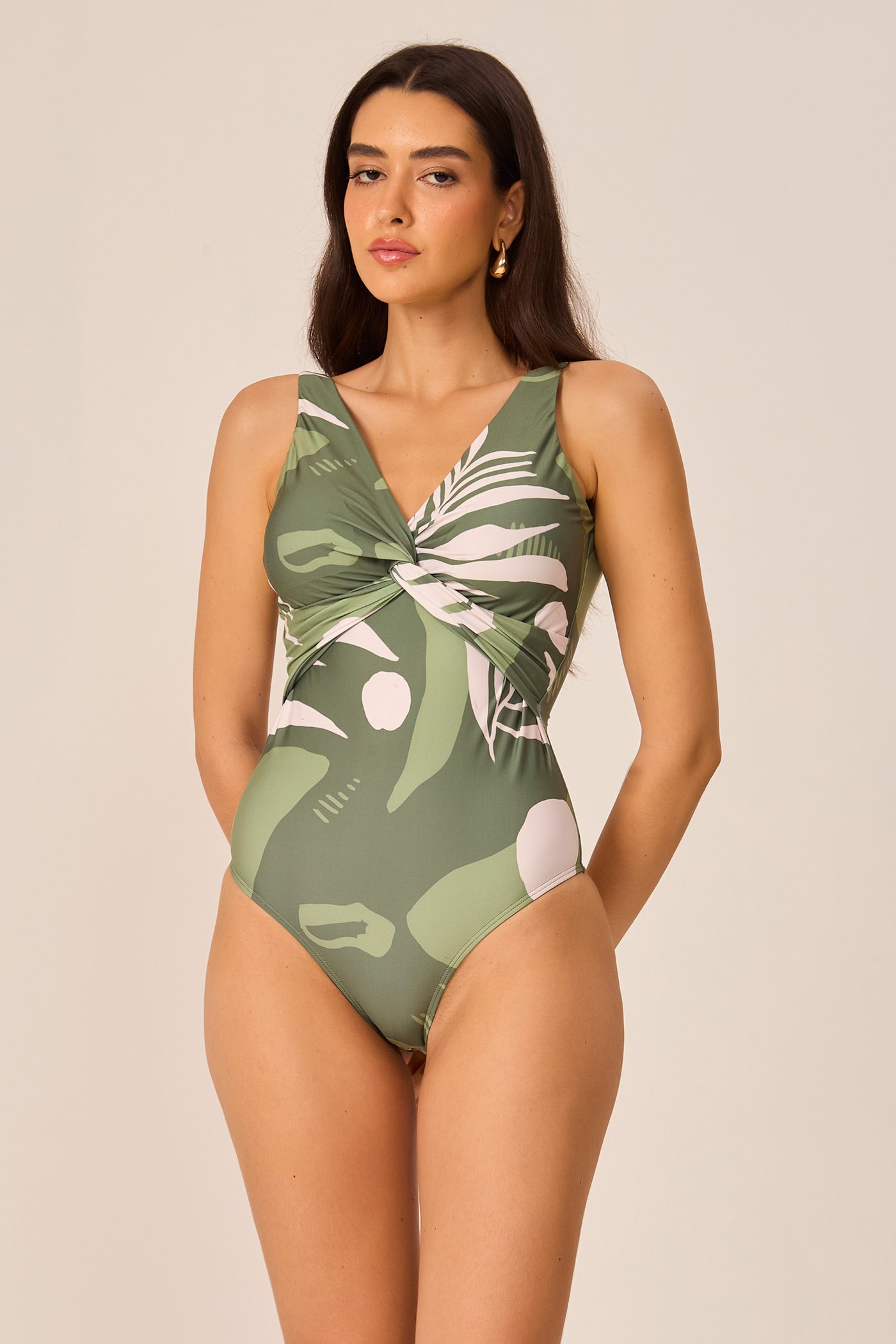 Maio estampado entrelaçado verde Fato Básico