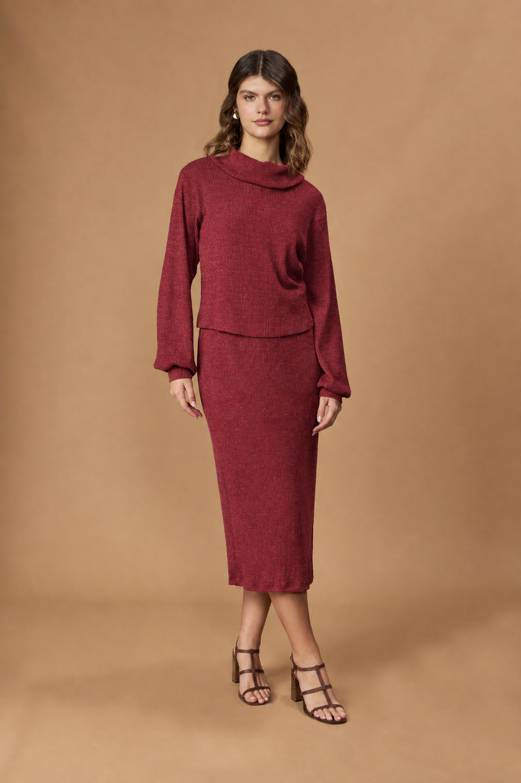 SAIA MIDI TRICOT CANELADO