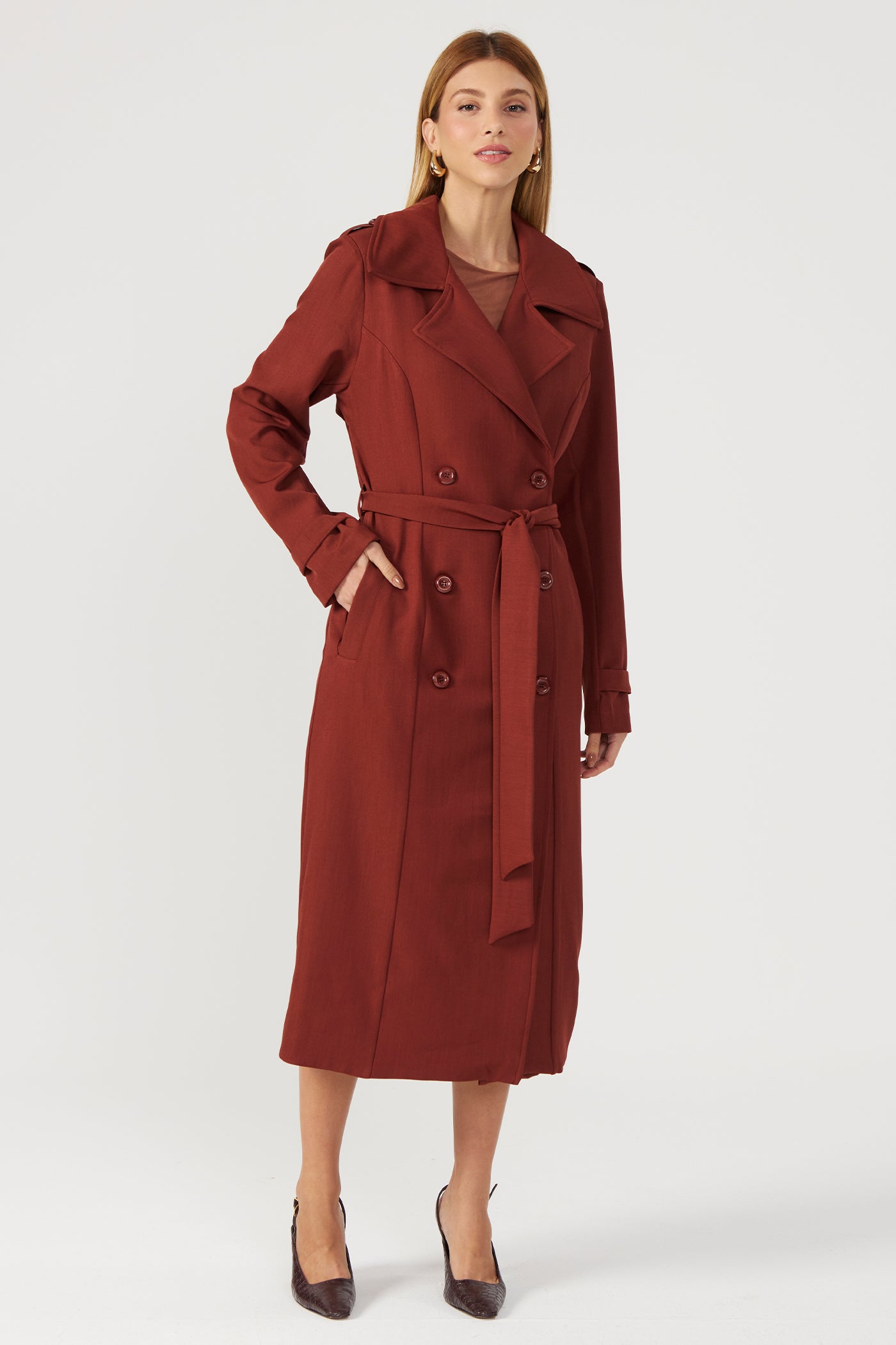 CASACO TRENCH COAT ALONGADO