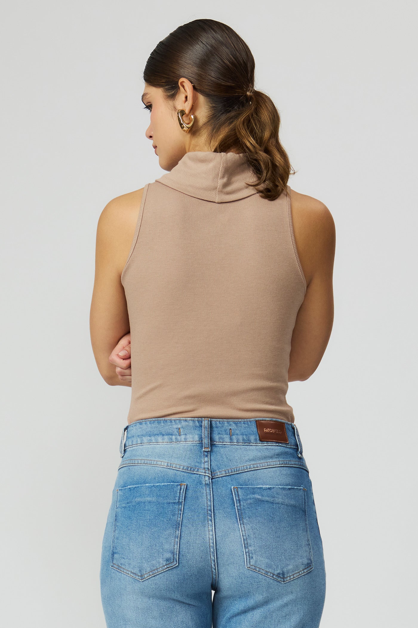 Blusa gola alta nadador Fato Básico