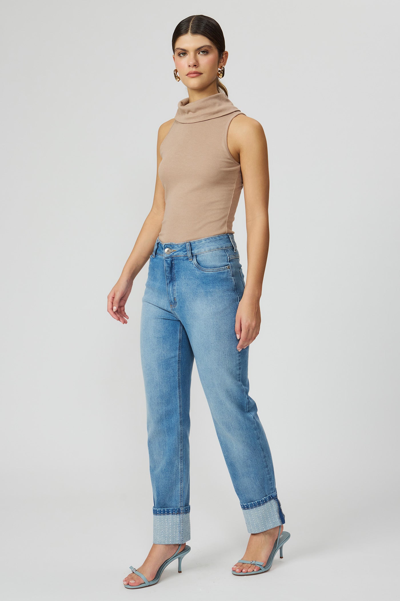 Blusa gola alta nadador Fato Básico