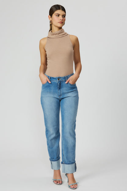 Blusa gola alta nadador Fato Básico