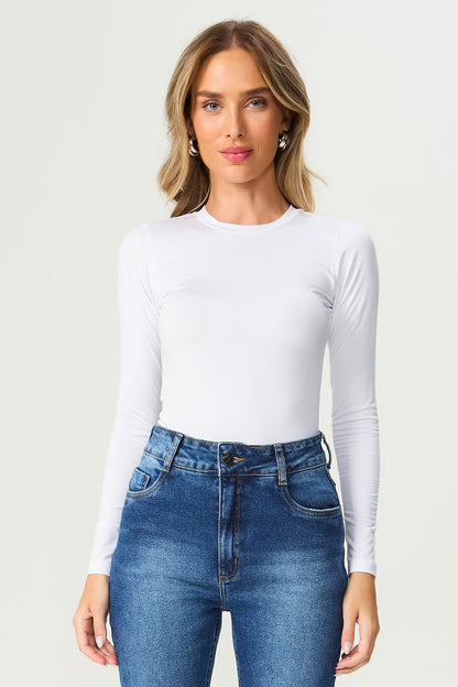 Blusa térmica manga longa branca Fato Básico