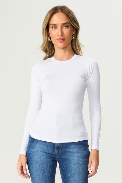 Blusa térmica manga longa branca Fato Básico
