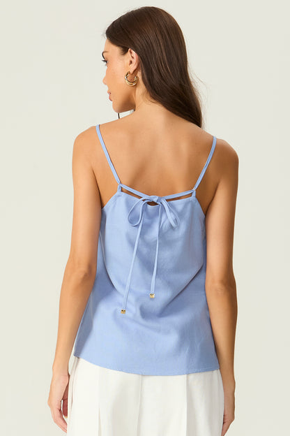 Blusa alça com entremeio azul Fato Básico