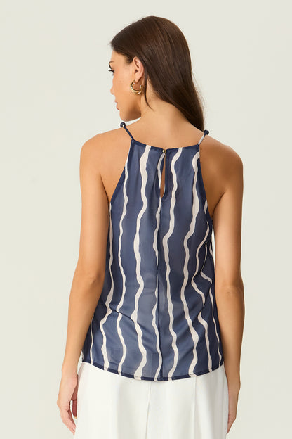 Blusa estampa listrada marinho Fato Básico