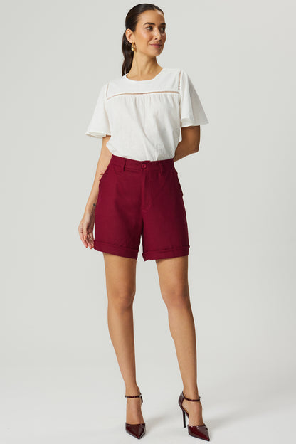 Blusa linho detalhe entremeio Fato Básico