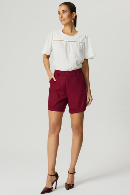 Blusa linho detalhe entremeio Fato Básico