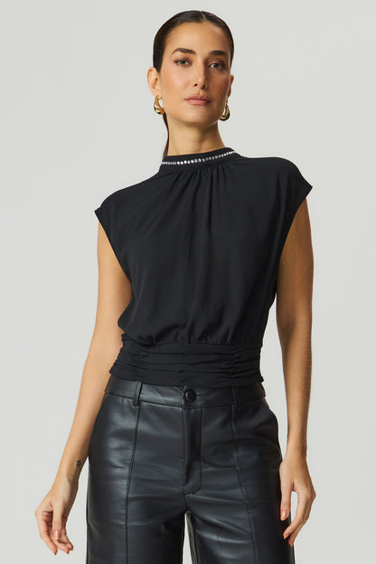 Blusa gola aviamento preto Fato Básico
