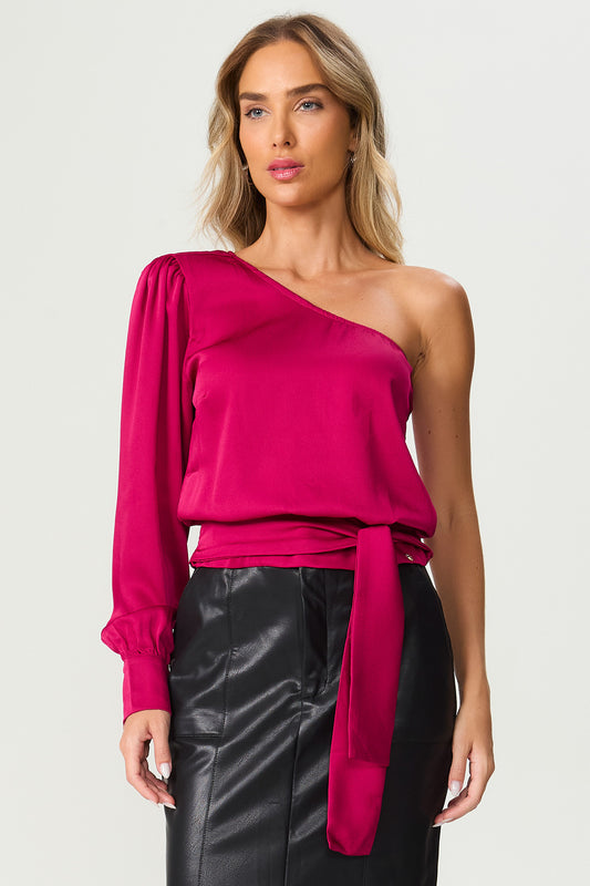 Blusa acetinada ombro só rosa Fato Básico