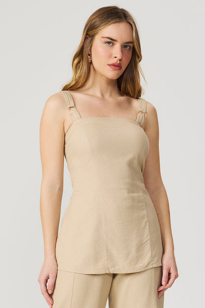 Blusa de linho alongada Fato Básico