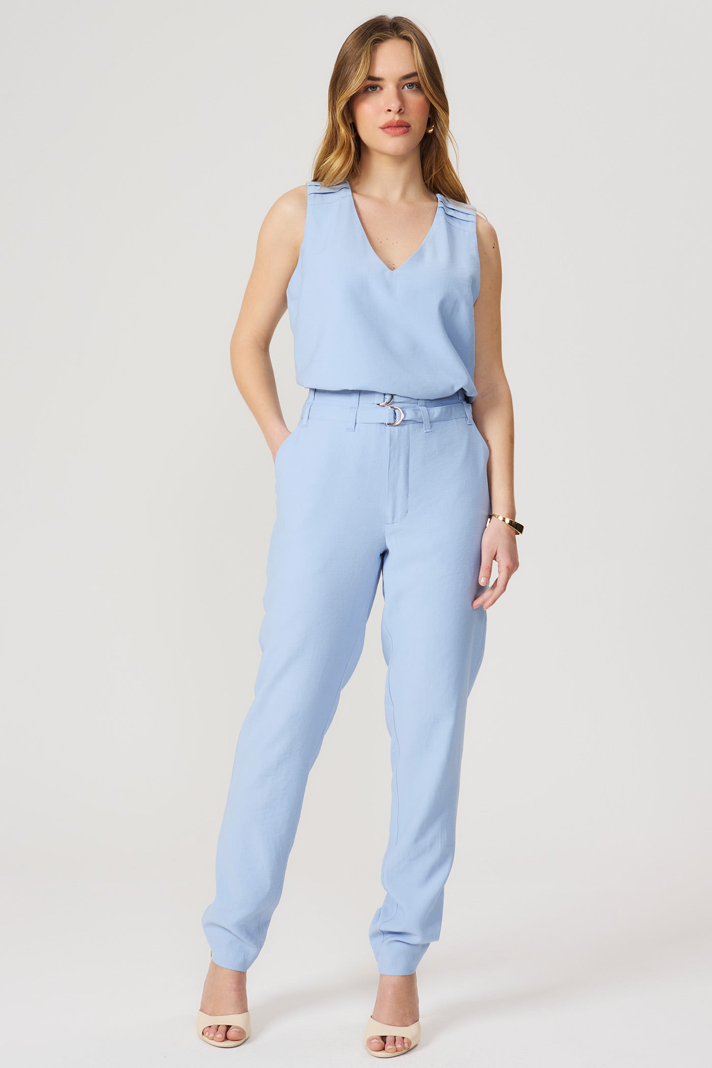 Blusa regata azul Fato Básico