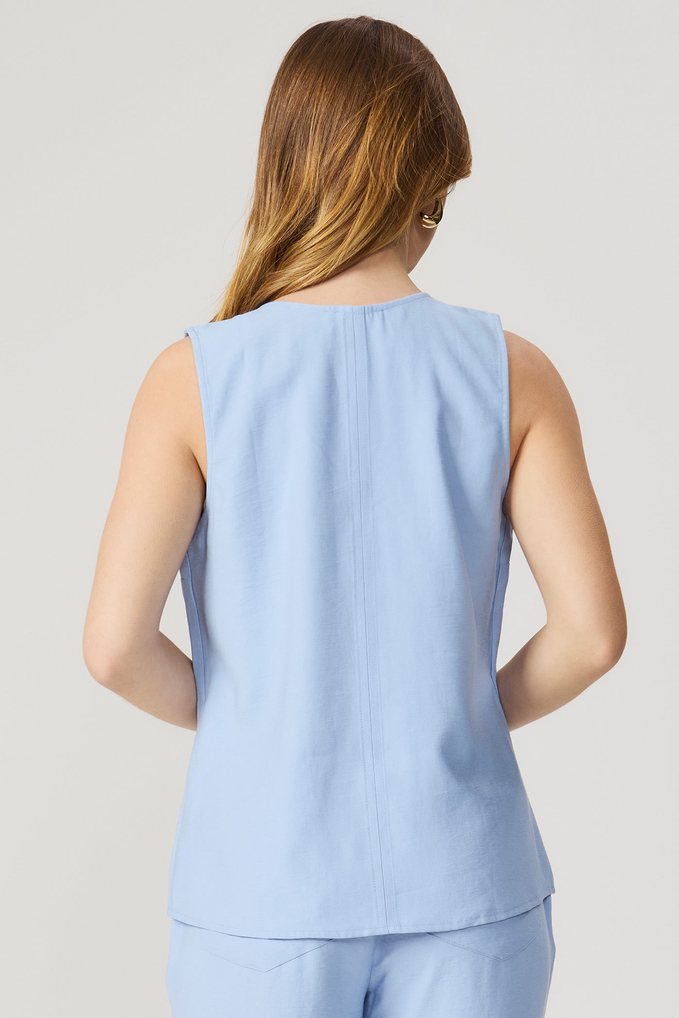 Blusa regata azul Fato Básico