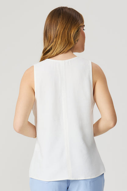 Blusa regata com tomas off white Fato Básico