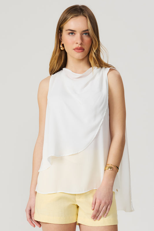 Blusa com lenço off white Fato Básico