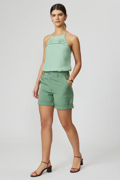 Blusa alça detalhe tomas verde Fato Básico