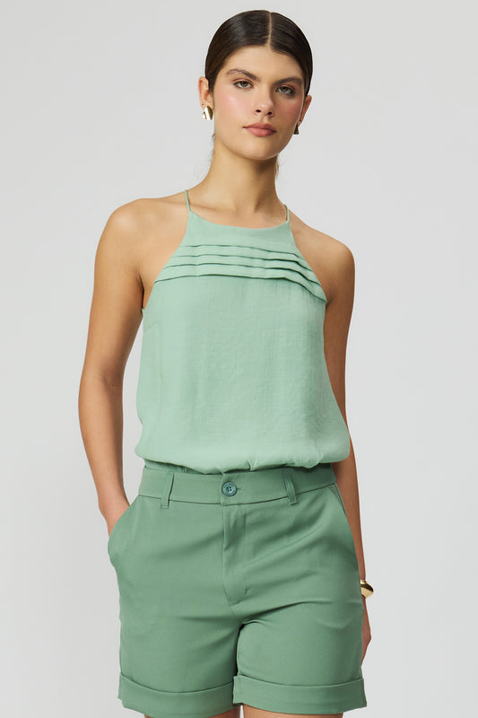 Blusa alça detalhe tomas verde Fato Básico