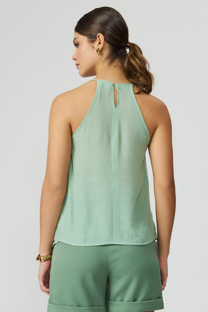 Blusa alça detalhe tomas verde Fato Básico