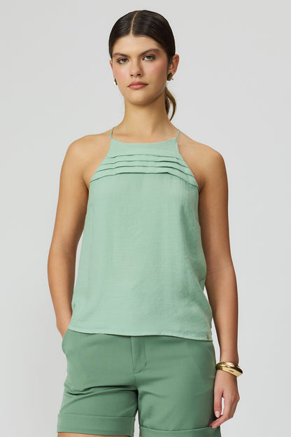 Blusa alça detalhe tomas verde Fato Básico
