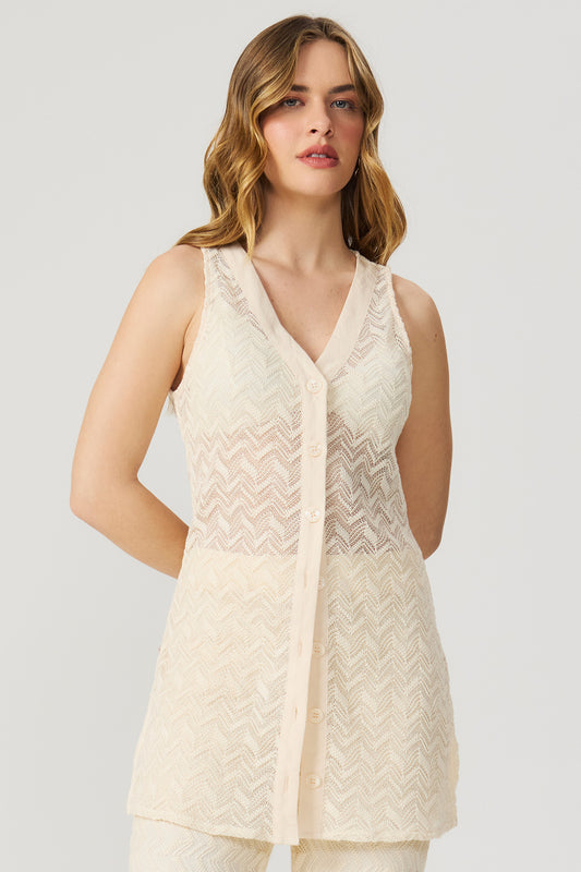 Blusa alongada crochet Fato Básico