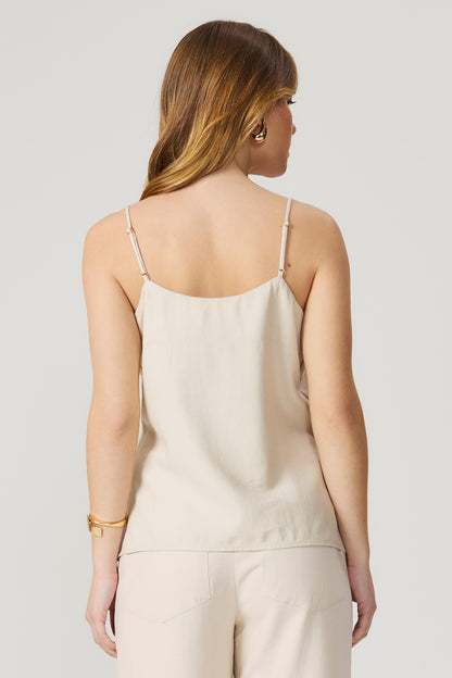 Blusa de alça com detalhe aveia Fato Básico