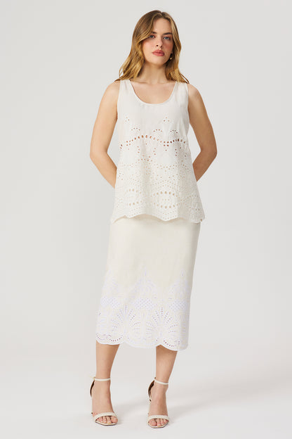 Blusa de linho com bordado Fato Básico