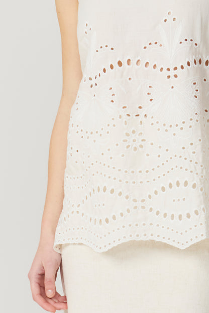 Blusa de linho com bordado Fato Básico