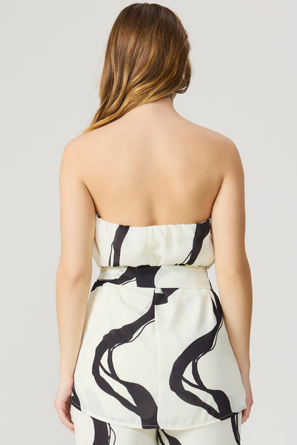 Blusa estampada alça removível Fato Básico