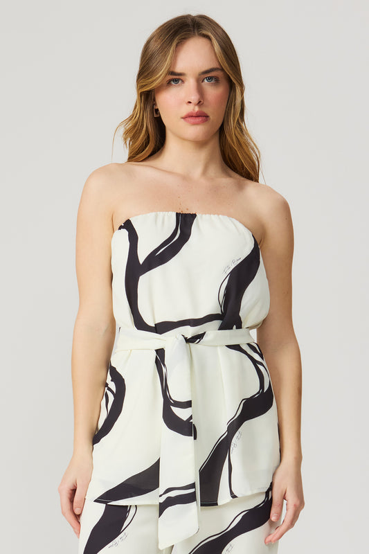 Blusa estampada alça removível Fato Básico