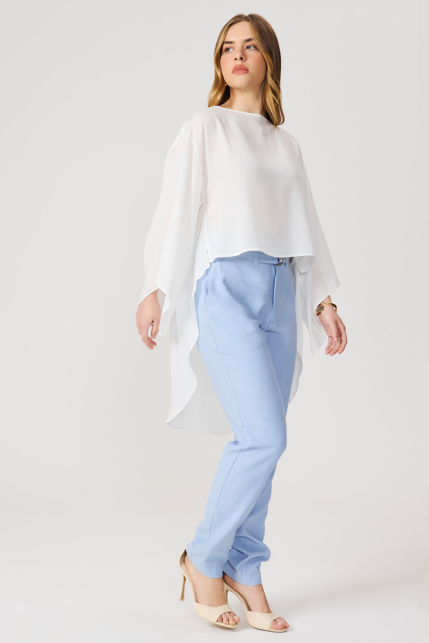 Blusa ampla alongada off white Fato Básico
