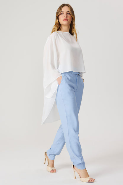 Blusa ampla alongada off white Fato Básico
