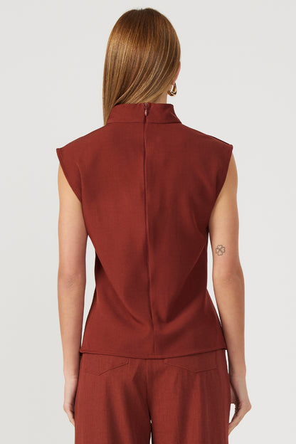 Blusa gola alta alfaiataria malbec Fato Básico